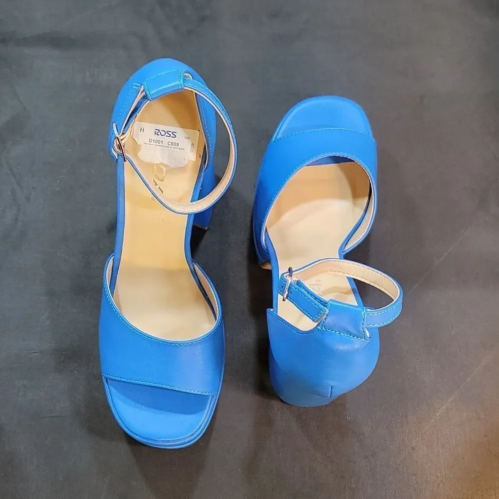 BRAND NEW SODA FAUX LEATHER HIGH PLATFORM CHUNKY ANKLE STRAP HEEL SANDAL S2